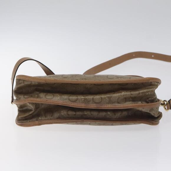 CELINE C Sulky Shoulder Bag Coated Canvas Beige Gold - Picture 9 of 12